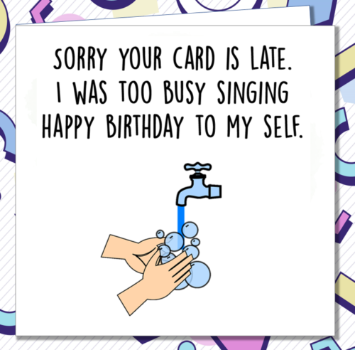 Funny Happy Belated Birthday Rude Card Sister Brother Husband Wife Square  /AW | eBay