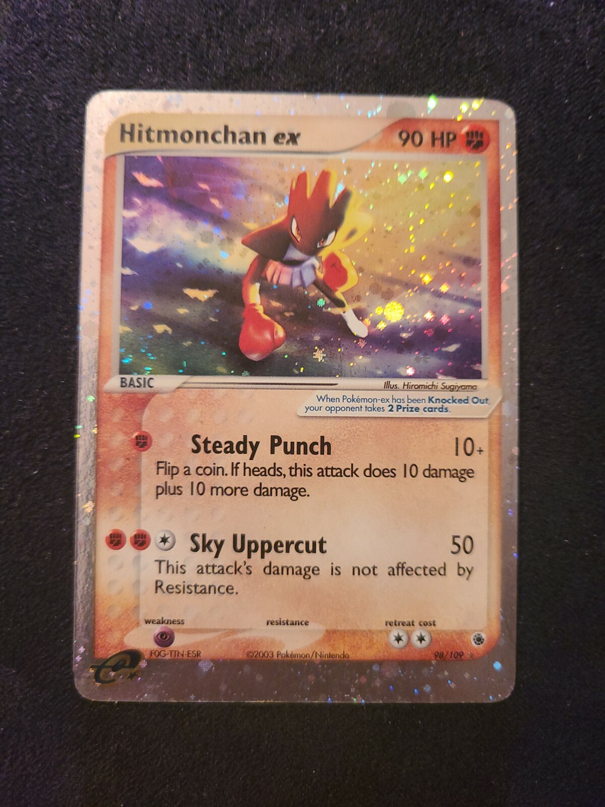 Pokemon Hitmonchan EX 98/109 EX Ruby Sapphire Holo Rare Near Mint NM/LP
