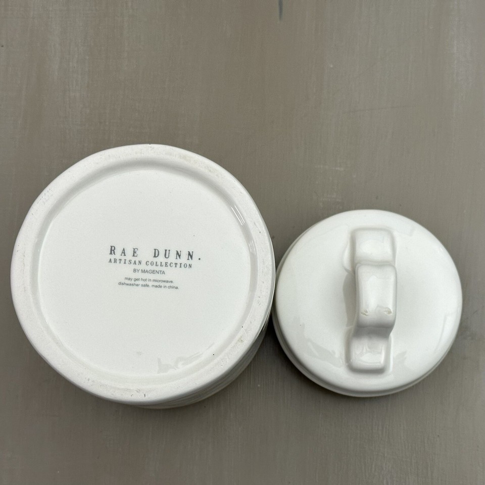 Rae Dunn Winter BEAR TREATS Canister w Lid Bear Wearing Sweater Cookie