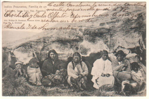 Argentina -  Pre-1906 Sta, Cruz - Indios Araucanos used postcard - Picture 1 of 2