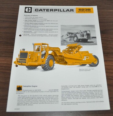 Caterpillar 623B Wheel Tractor Scraper Specification Technical Brochure Prospekt