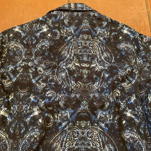 Antonio Valente Mosiac Button Up Hemd Paisley Herren Gr. M schwarz blau - Bild 8 von 8