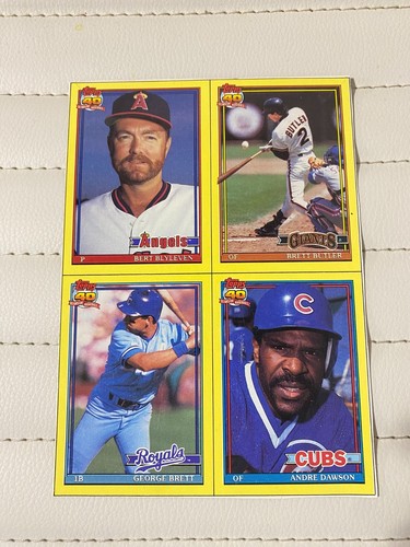 1991 Fleers BOX BOTTOM CARDS Wax Boxes set 8 cards-2 UNCUT PANELS see scan. - Picture 2 of 5