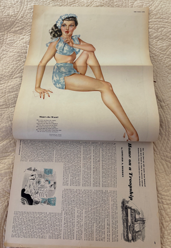 Esquire Magazine October 1945 J.D. Salinger Story Varga Girl Rare WWII - Picture 2 of 11