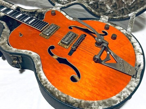 Rare 1992 Gretsch 6120 Orange Hollow Body Guitar w/OHSC | Pro Setup, Japan - Picture 19 of 20