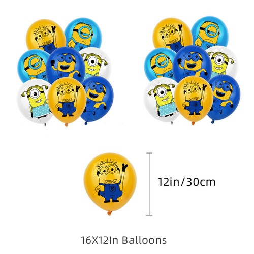 Gelb Minions Geburtstag Party Deko Set Luftballons Banner Toppers, - Bild 2 von 4