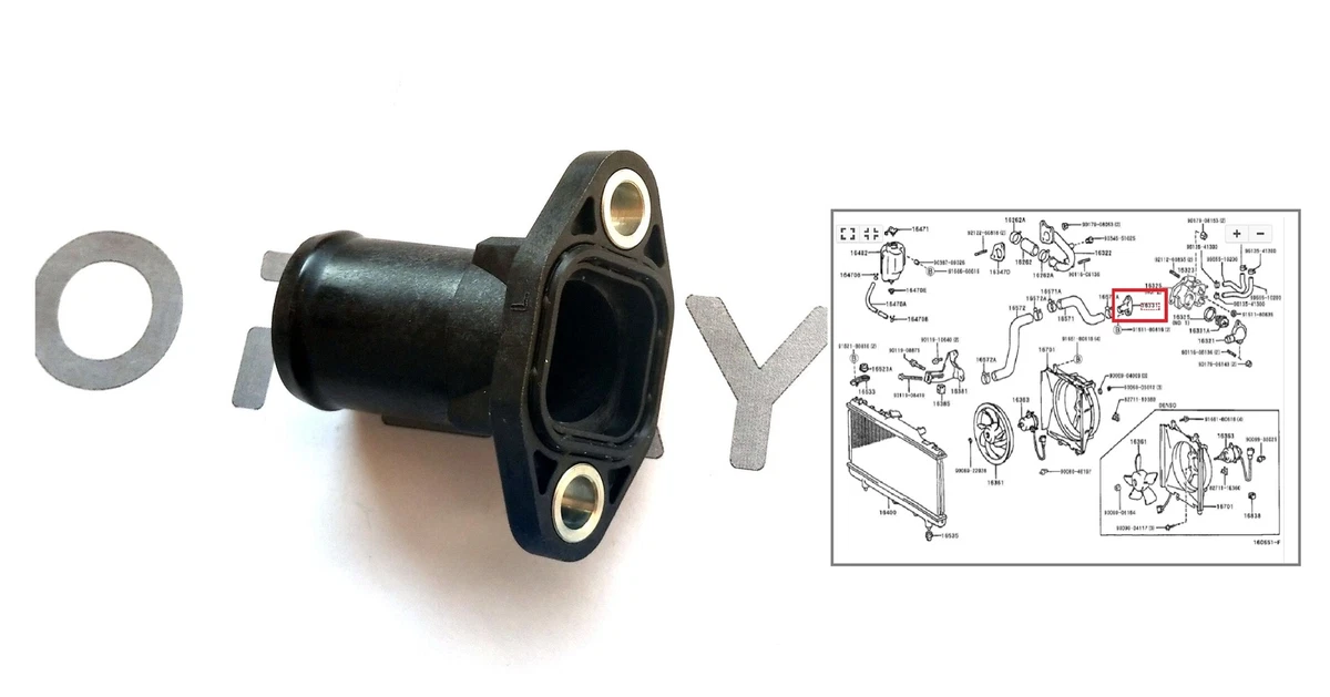 16331-02050 Kühlmittelflansch TOYOTA Avensis Corolla E10 E11 1.6  