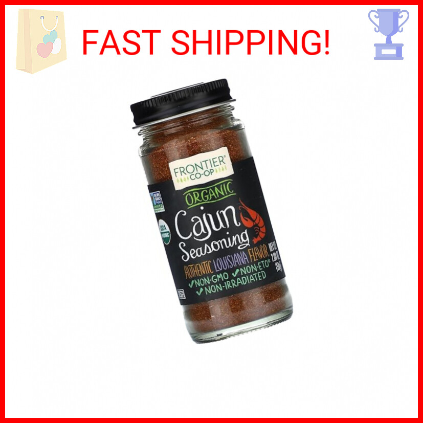 Frontier Co-op Organic Cajun Seasoning, 2.08-Ounce Jar, Authentic Louisiana Flav