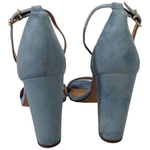 J.Crew Womens Stella Ankle Strap Heels Size 7 Light Blue Suede Open Toe - 第 4/15 張圖片