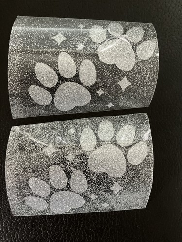 Iron On Metallic Paw Prints 2 Sets Or 4 Paws - Picture 2 of 3
