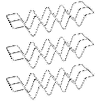 3 Pack Stainless Steel Taco Holder Stand Oven Safe Metal Taco Rack Serving Tray
