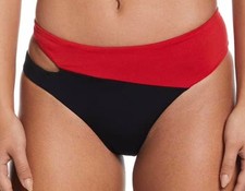 Nike Women's Black Red Swim Cheeky Bikini Bottoms Size L NESSD282