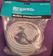 DB25 Male to DB25 Male - 25-Pin Serial RS232 Straight-Thru 25ft Cable -NOS