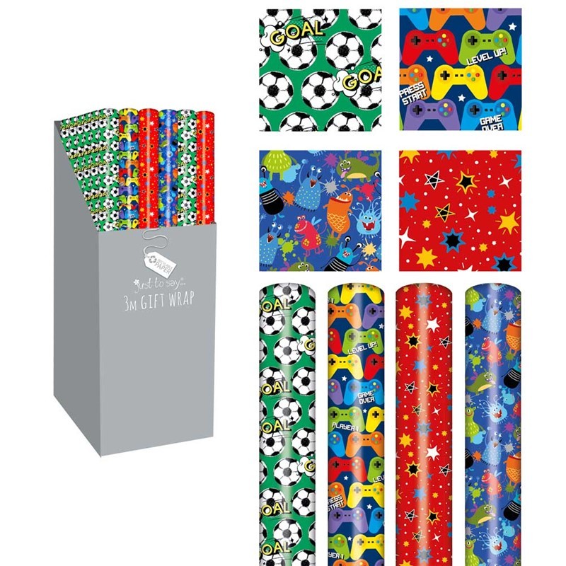 3m Gift Wrap for Boys - Sports Design - Kids Wrapping Paper - New - Image 3