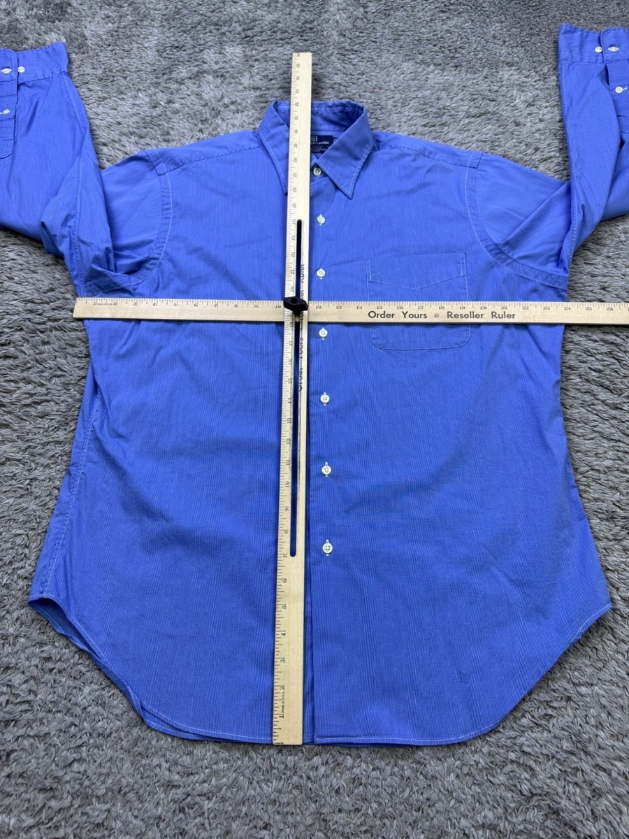 Polo Ralph Lauren Shirt Men 16 32/33 Warwick Blue Twill