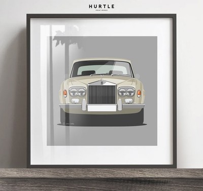 Rolls Royce Artwork Poster Print, Classic Car Gift idea, Add Reg & Colour