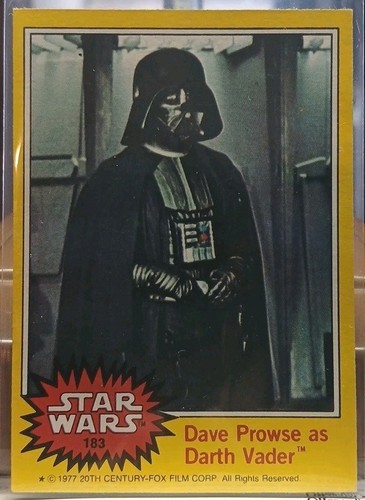 1977 Topps Star Wars #183 David Prowse as Darth Vader — Raw