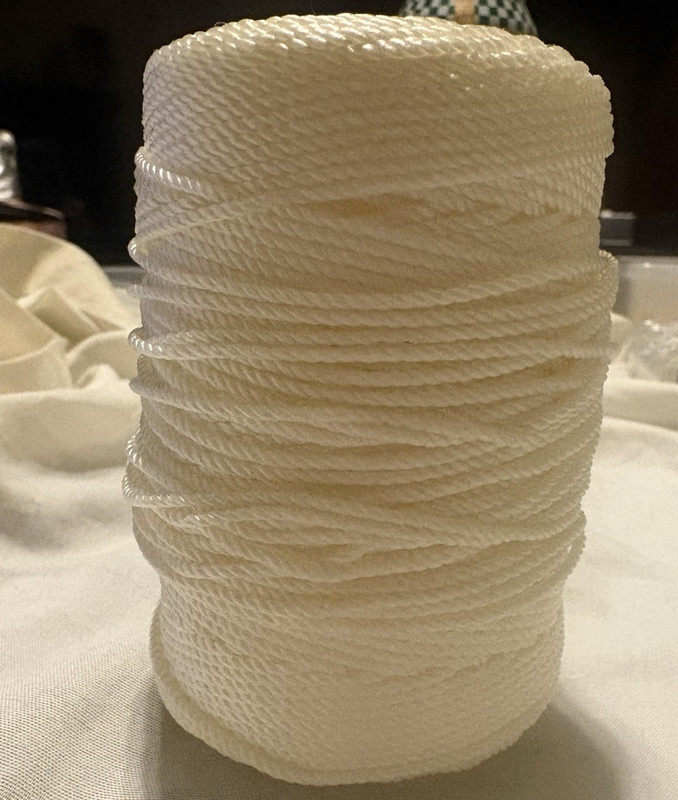 White braided nylon twine cord