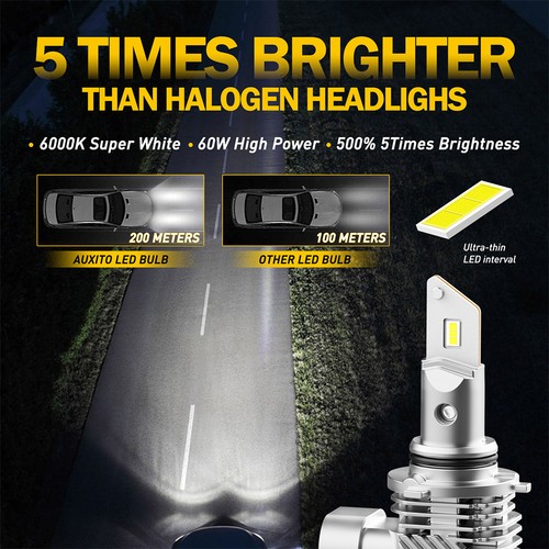 Auxito LED Headlight H11 Low Beam Bulb Canbus Kit 6000K Ultra Bright Q10 2~10X - Picture 10 of 20