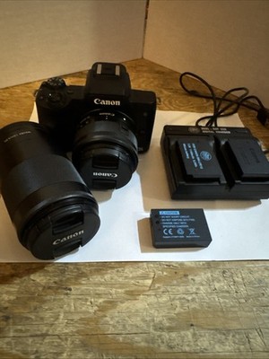 Canon EOS M50 Mirrorless Camera Kit   15-45mm + 55-200mm Lenses | 4K Video, Vlog