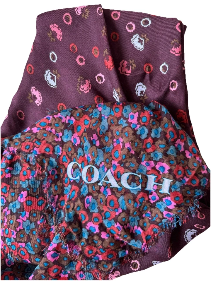 ТРЕНЕР негабаритный квадратный шарф 44 «x 44» примула цветочный принт бахрома кромки - Изображение 3 из 4