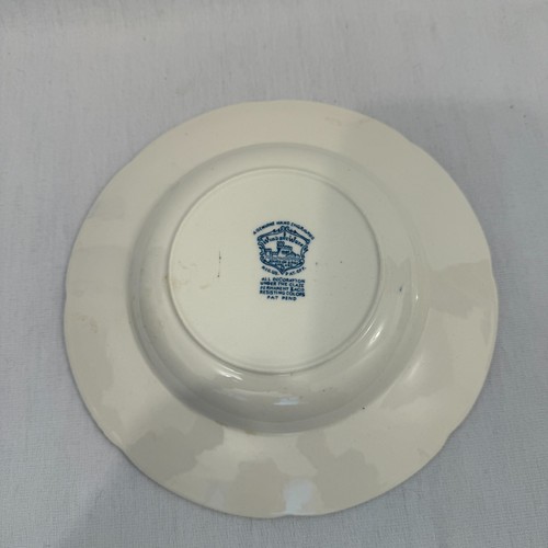 Vtg Johnson Bros Warwick Blue Flowal Bowl 8in England Under Glaze Design Roses - Picture 2 of 4