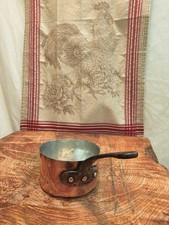 Antique French Copper Saucepan Wrought Iron Handle Fresh Tin 11cm-4.25 inch dia