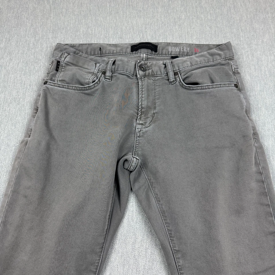 Pantalones de mezclilla para hombre John Varvatos 31 se adapta 32x30 gris Bowery ajustados rectos hechos en EE. UU. Foto 2 de 4