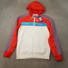 Adidas Mens Jacket Small Red White Vespa Windbreaker Hoodie Original SST Trefoil