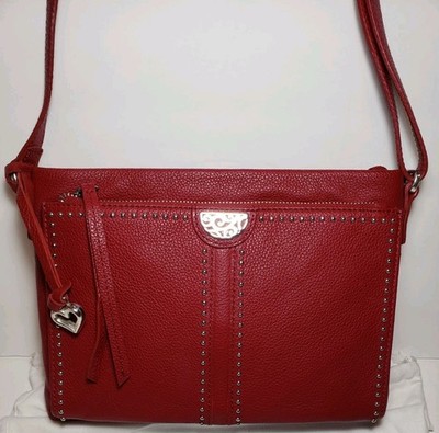 BRIGHTON PRETTY TOUGH RED  JAGGER HIDDEN FRONT WALLET CROSSBODY ORGANIZER $445