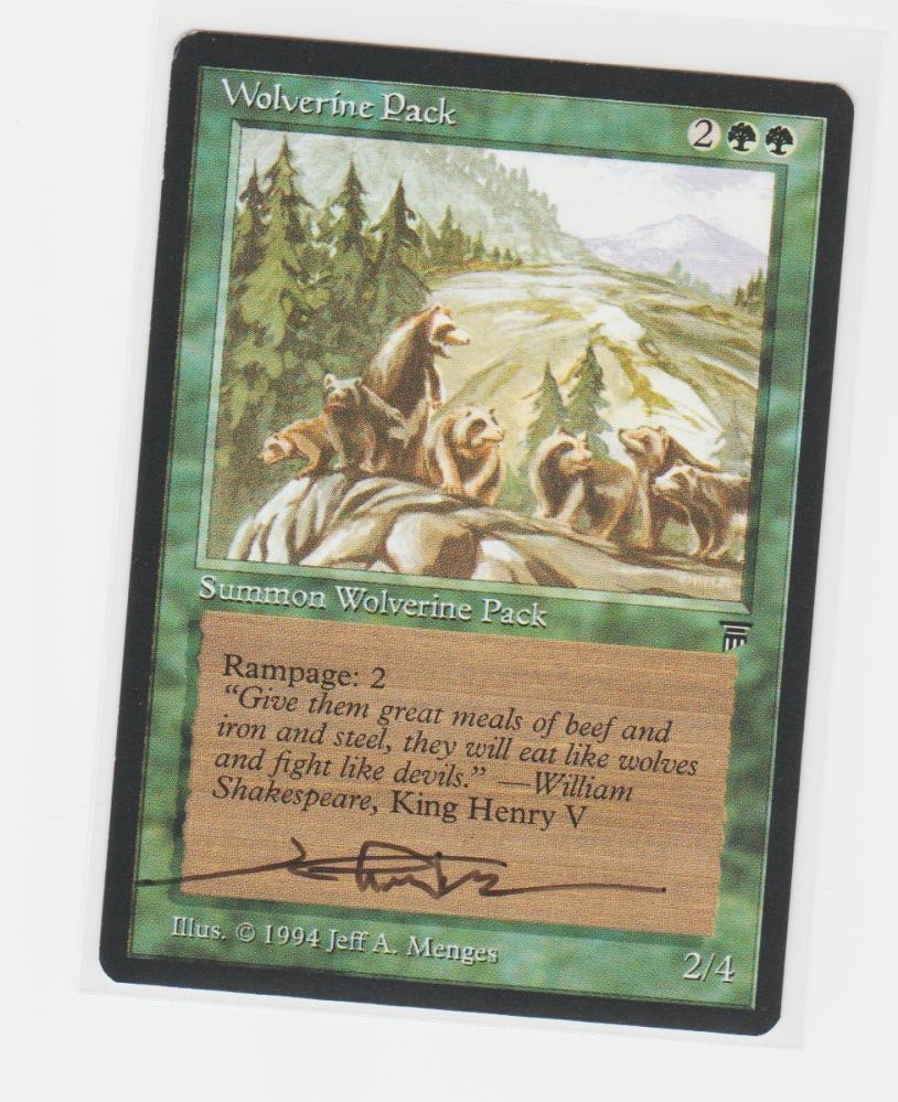Magic the Gathering ~ Wolverine Pack ~ LEGENDS ~ M/NM ~ Signed by Artist