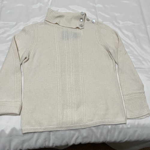 NWT Charter Club MOP Button Detail White WOOL ANGORA Blend Sweater Turtleneck XL - Picture 8 of 16
