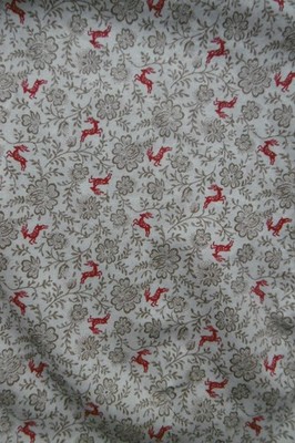 Bluse von Hammerschmid natur + taupe  roter Hirsch  Gr 48  100% Baumwolle  s.gut