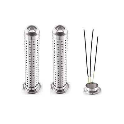 Stainless Steel Agarbatti Stand Incense Stick Stand Holder With Ash Catcher 2Pcs