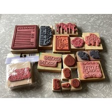 Lot Of 16 Stamp Blocks Stamping Up All Different Stamping Set