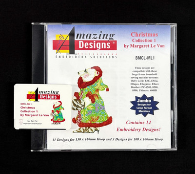 Christmas 1 Embroidery Designs Card By Le van for Brother Baby Lock W/Large Hoop