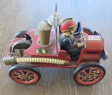 Vintage MT Japan Fire Engine 1912 Water Truck Tin Friction 5.5" x 4"