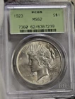 1923 US Peace Silver Dollar $1 PCGS Old Green Label