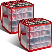 Saintrygo Christmas Ornament Storage Container with Zippered Closure Dividers...