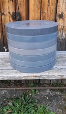 35 mm PLASTIK FILMDOSEN 7 Stück für ca. 600 m Kinofilm GRAU Cinema Archiv 