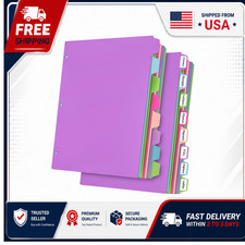 16Pcs/2 Set Binder Dividers with Tabs, 8 Color Tab for 3 Ring Binder Dividers...