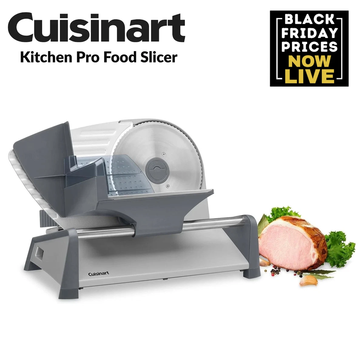 Cuisinart FS-75 Kitchen Pro Food Slicer Stainless Steel Adjustable