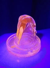 Lime Green UV Bottoms Up Shot Glass  with Coaster - Glows PINK!