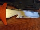 WENOKA MADE IN JAPAN VINTAGE 8501 DIVE KNIFE STAINLESS ORANGE HANDLE W/SHEATH — photo 9