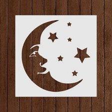 Moon and Stars Stencil - Reusable Moon and Stars Stencil - DIY Craft Stencil, P