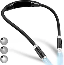 Vekkia Rechargeable LED Neck Reading Light, Book Lights for Reading in Bed, 3 Br