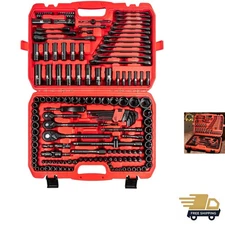 160-Piece Mechanics Tool Set, Metric Socket Set 1/2 1/4 3/8 inch Drive Profes...