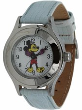 Micky Maus Damenuhr Schweizer BFG Werk Mickey Mouse bleu Armbanduhr  Handauszug