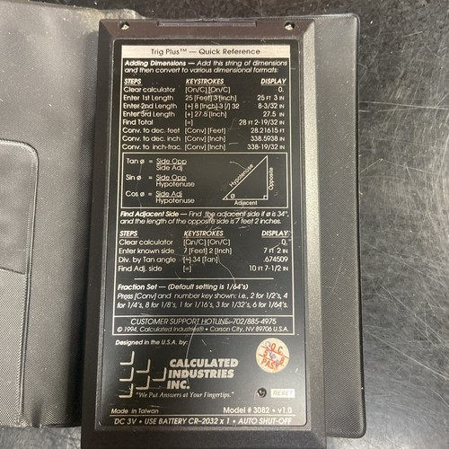 Construction Master III Trig Plus Calculator by Calculated Industries with Case - Picture 2 of 2