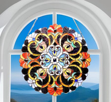 Multicolor Tiffany Style Stained Glass Window Panel Suncatcher 20in